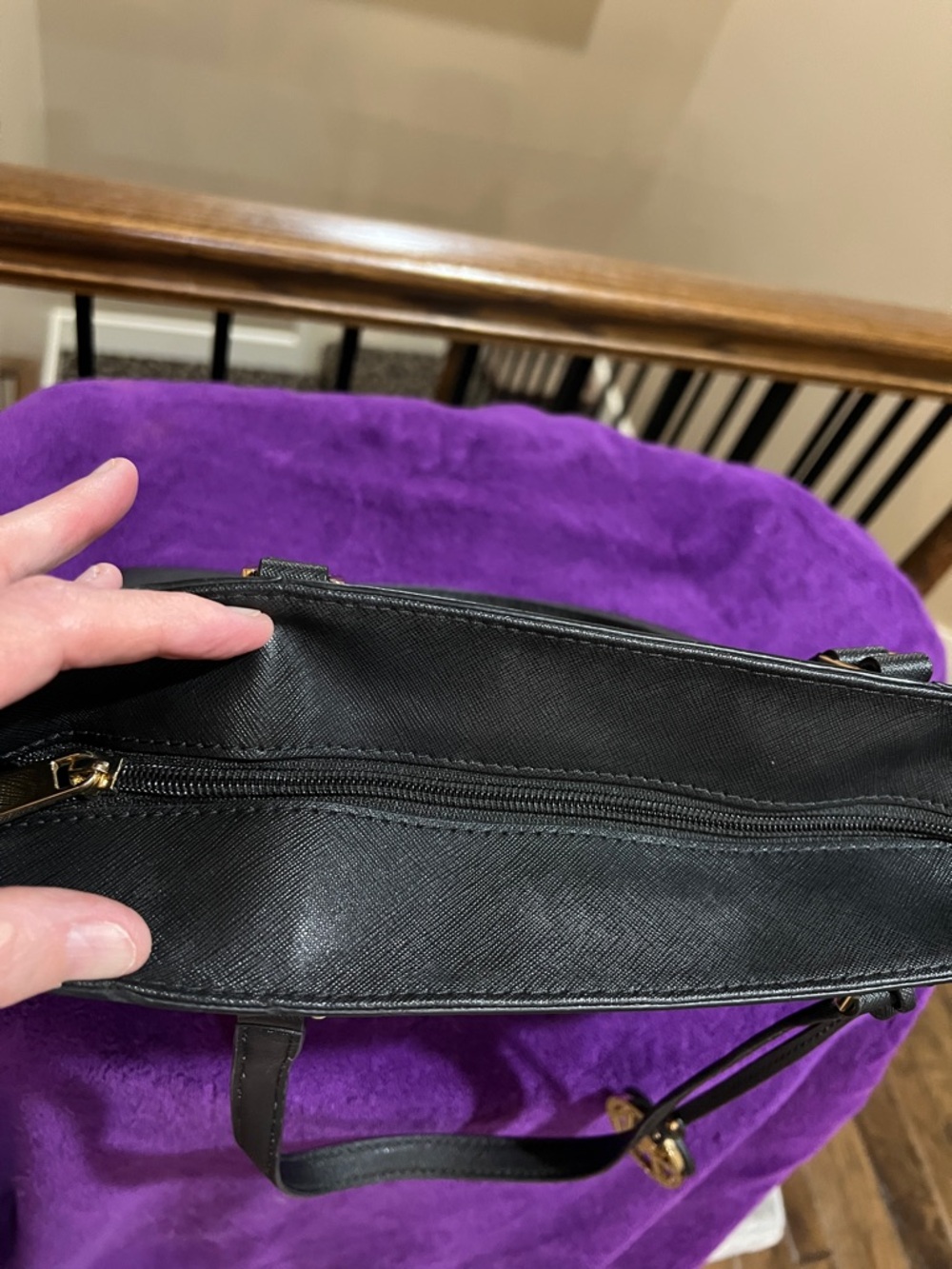 Michael Kors Black Leather Tote with Gold MK logo NWOT. What a deal!!!! H011 - Picture 7 of 7